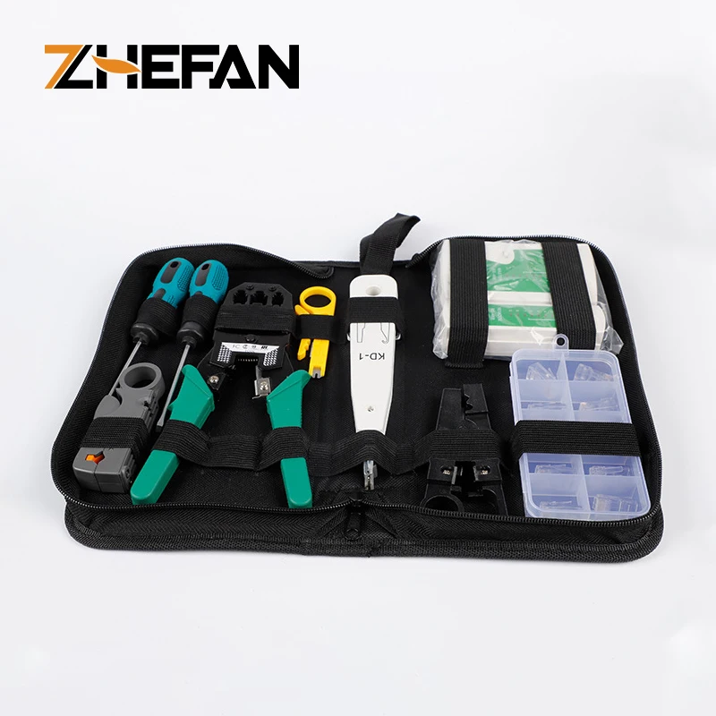 ZHEFAN Hot sale Networking Cable Repair Maintenance Installation network tool set kit 10 In 1 Network Tool Set
