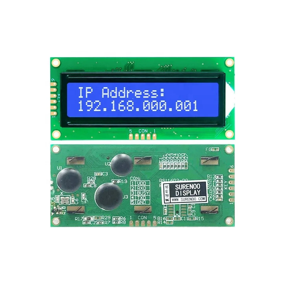 Последовательный модуль 80*36 мм RS232 UART CMOS желтый зеленый синий отрицательный 1602 162 16*2 символьный ЖК-экран LCM