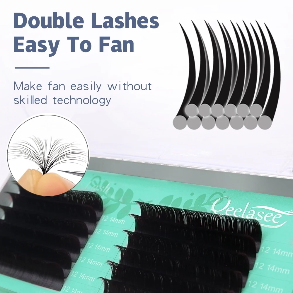 New Korea PBT black natural easy fanning lash extension smart volume lashes auto blooming lashes easy fan eyelash extension mink