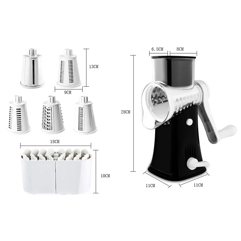 2024 New Rotary Graters 5 In 1 Cheese Grater Cheese Grater With Container And Lid Slicer For Kitchen Slicer Vegetable Cutter