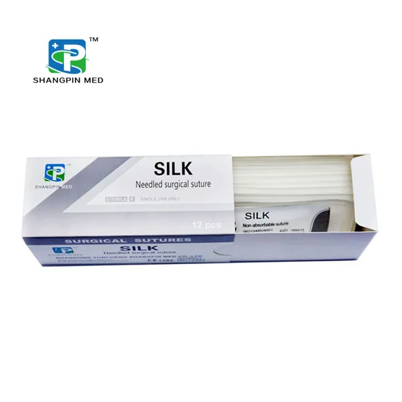 
Medical use factory supply Cheap Non-absorbable Natural synthetic braided Silk Suture Surgical Suture with needle 
