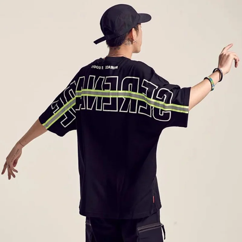 Wholesale 280g 100% Cotton Seamless Drop Shoulder T-shirt Thick o-neck Collar Men Tshirt Oversized Boxy Fit T Shirt