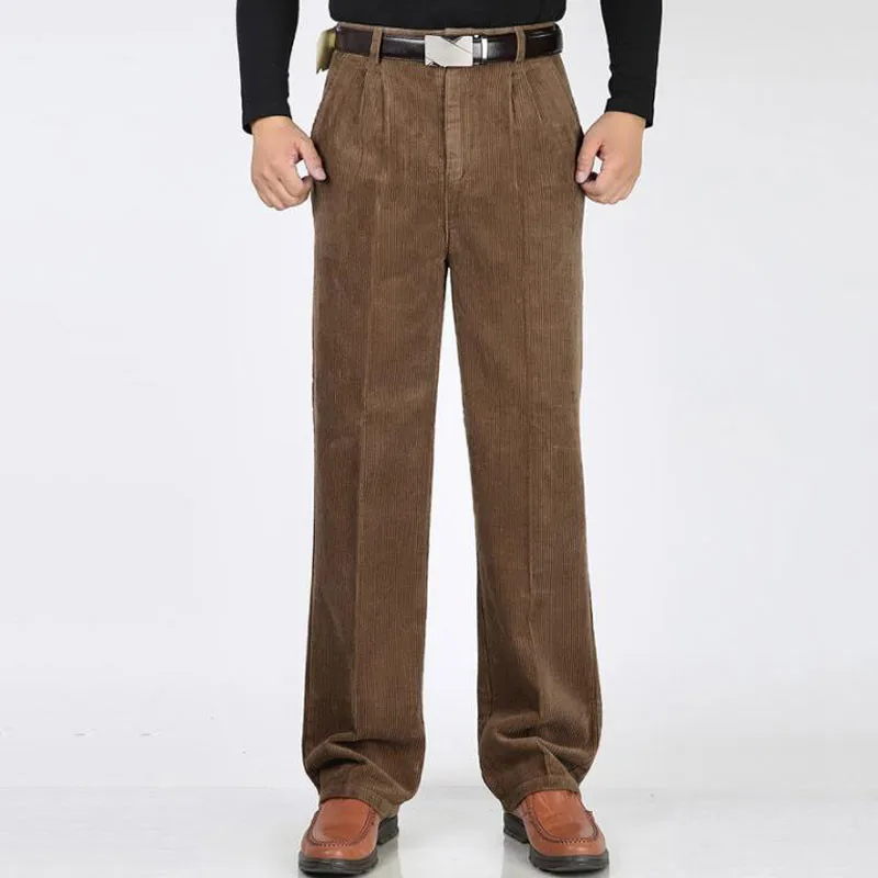 Custom Straight Leg Casual Winter High Waisted Cargo Men Corduroy Pants