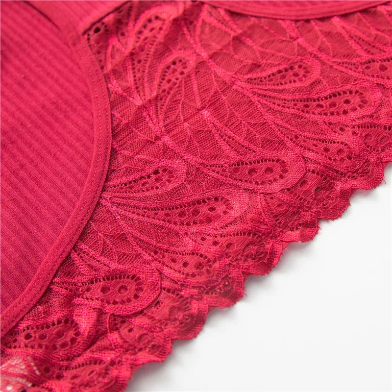 CINVIK Multi-Color Panties Female Cotton Mid-Waist Sexy Lace Breathable Non-Marking Ladies Panties European Size in Stock