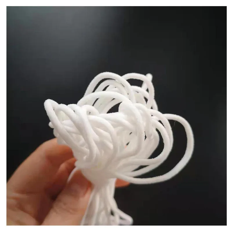 3mm 4mm 5mm 6mm stretch polyester spandex rope sewing elastic band for facemask ear loop