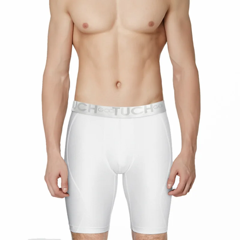 Исключительно для мужчин из эластичной ткани на хлопковой основе со средней талией Длинные трусы-боксеры брюки мужские спортивные защитные трусы