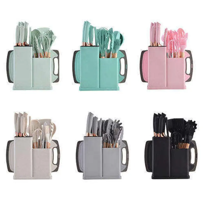 Hot Sale 19-Piece Silicone Kitchenware Set Includes Chopping Board and Knife Perfect Cooking Tool Set for the Kitchen