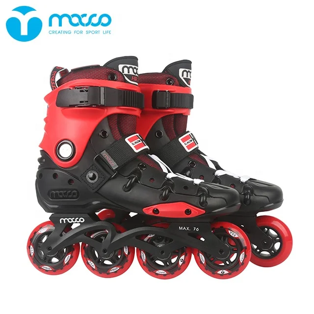 macco adult adjustable inline roller skates roller skating lace protective equipment HRX black red