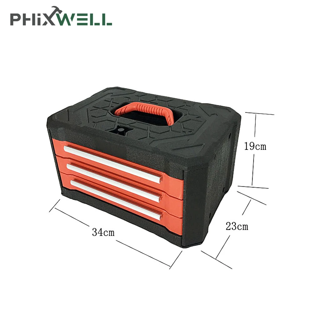 XWTCT-002 154 PCs Portable  Tool Kit set with 3 drawers chest plastic case