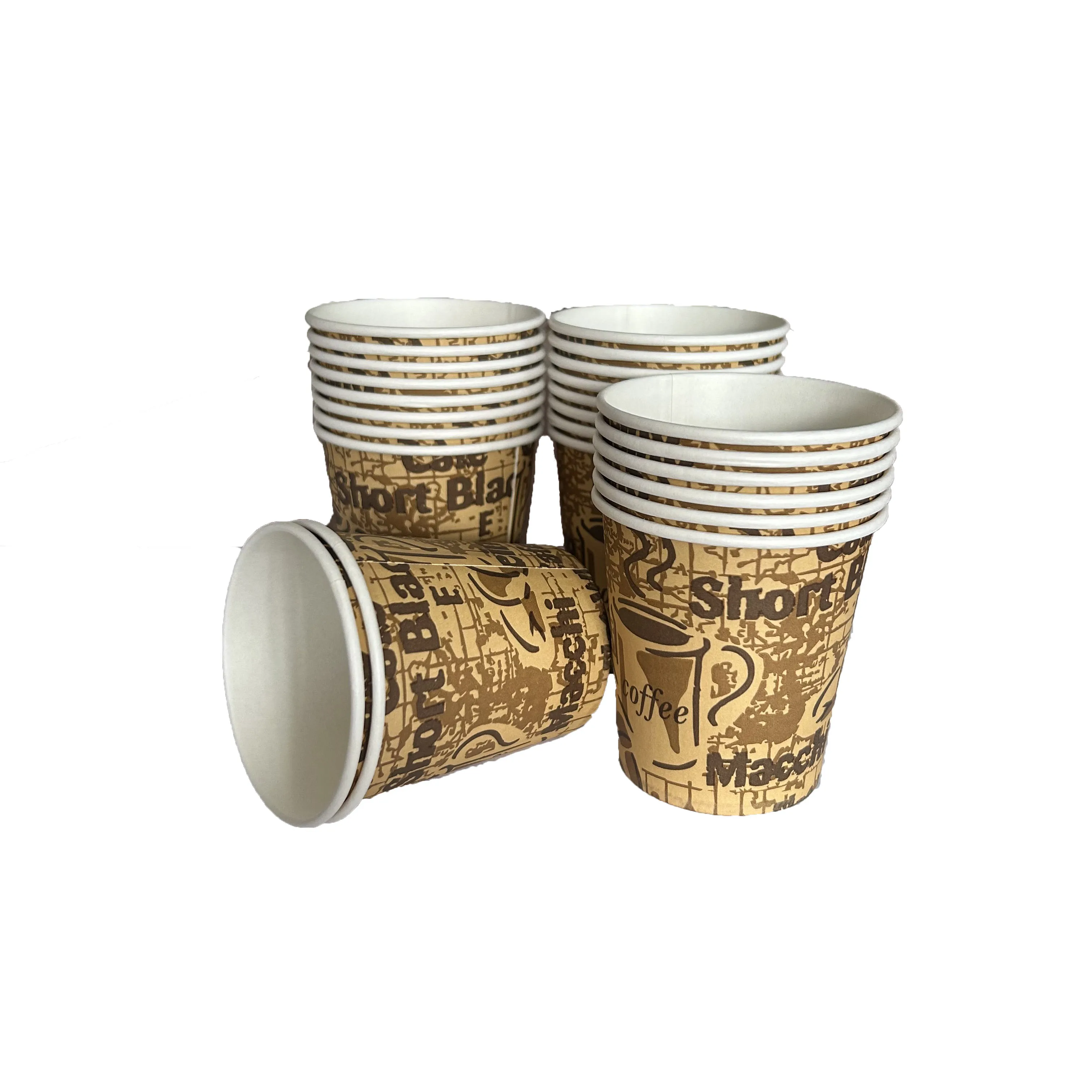 Hot Sell 8Oz 12Oz 16Oz 20Oz Biodegradable Disposable Cafe Ethiopia Carton Single Wall Double Walls Coffee Pla Paper Cup with Lid