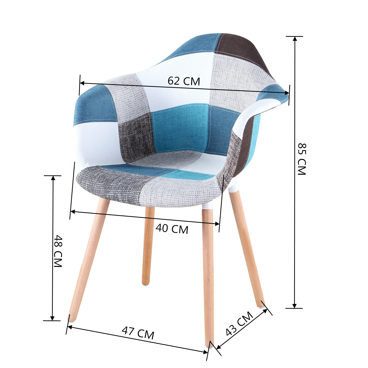 
High Grade wooden legs Coarse splicing iron frame Dining Chair 