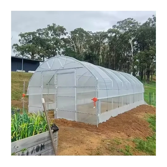 low tunnel greenhouse high strength commercial agricultural poly tunnel single-span green house tomato greenhouse For Sale