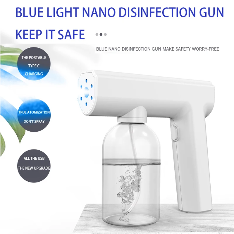  New Upgarde Handheld Portable Nano Atomizer Spray Gun Perfume Water Alcohol Disinfection Sterilizing With Blue