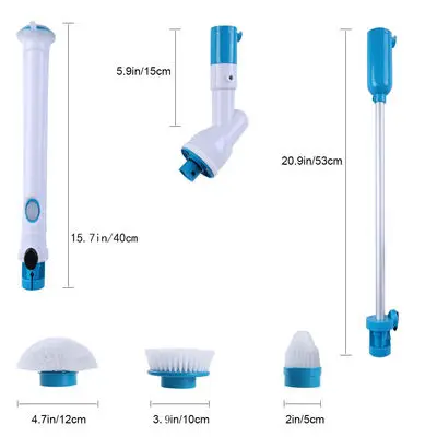 Spin Scrubber 360 Cordless Tub and Tile Scrubber with 3 Replaceable Cleaning Brush