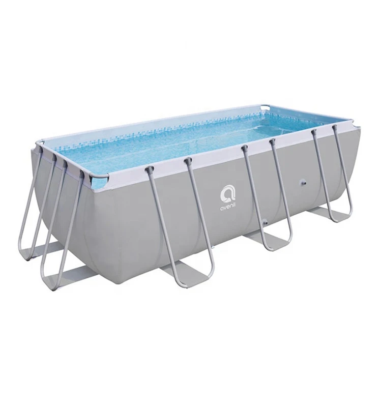 4.0*2.07*1.22m Australia market custom metal frame pool Grey Rectangular steel frame pool portable plastic intex square pool