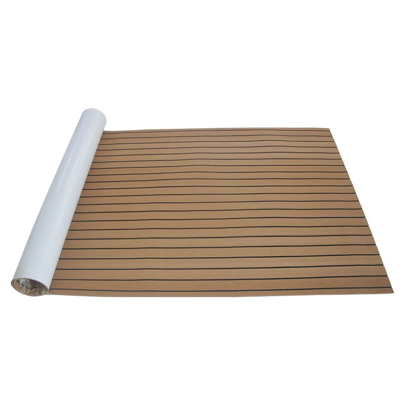 Modern Durable 3M Adhesive Eva Foam Marine Deck Waterproof Synthetic Teak Yacht Carpet Outdoor Boat Flooring Acacia Wood Brushed