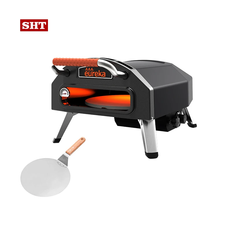 Оптовая продажа из нержавеющей стали 16-дюймовая наружная Портативная Домашняя Машина Вращающаяся печь для пиццы газ