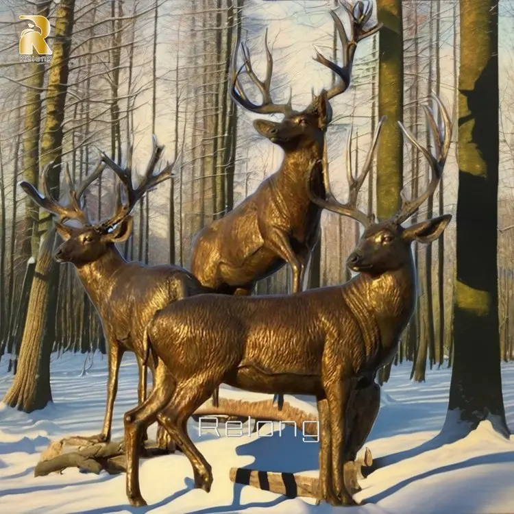 Bronze Sculpture Life Size Animal Bronze Elk Statue Sculpture for Sale