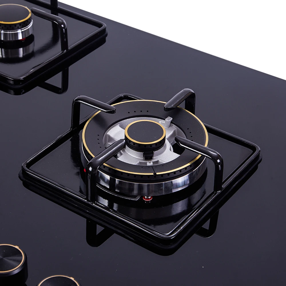 5 burner energy saving built in cooktops home appliances ceramic cooker gas cooking stove tempered glass plate gas hob