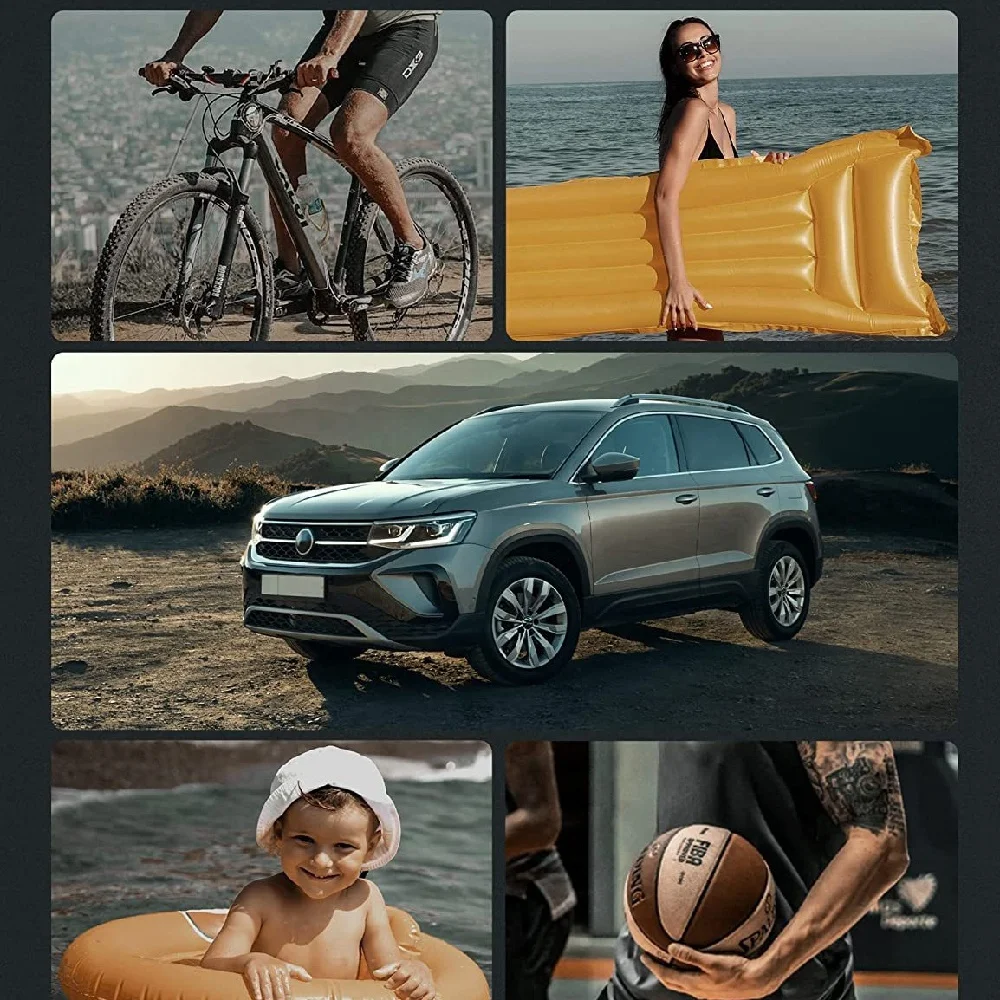 Portable 150PSI 12V DC 110V 230V AC Car Tyre Pump Dual Power Air Compressor Tire Inflator for Car Boat Bicycle Mattress