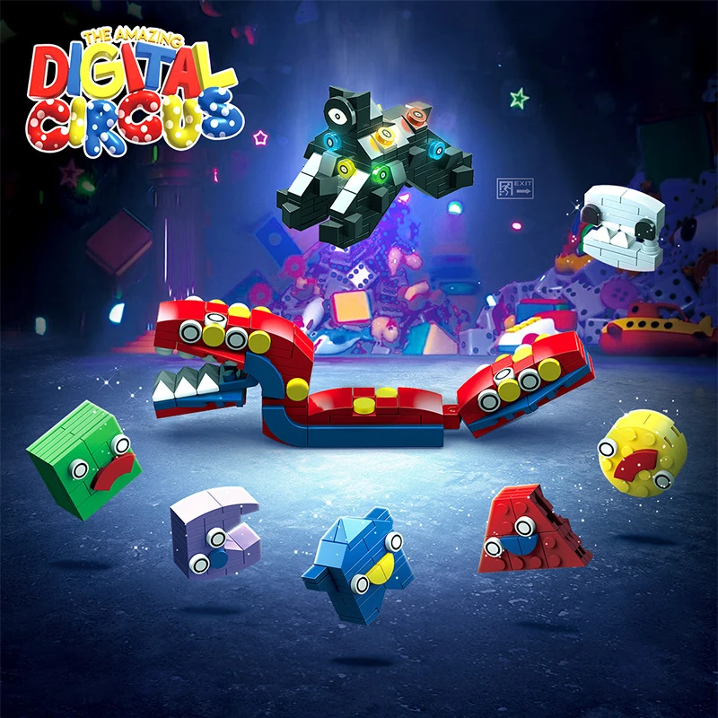The Amazing Digital Circus Series Kids Diy Bricks Toys Animation Role Abstraction Kaufmo Gloink Queen Building Blocks Set