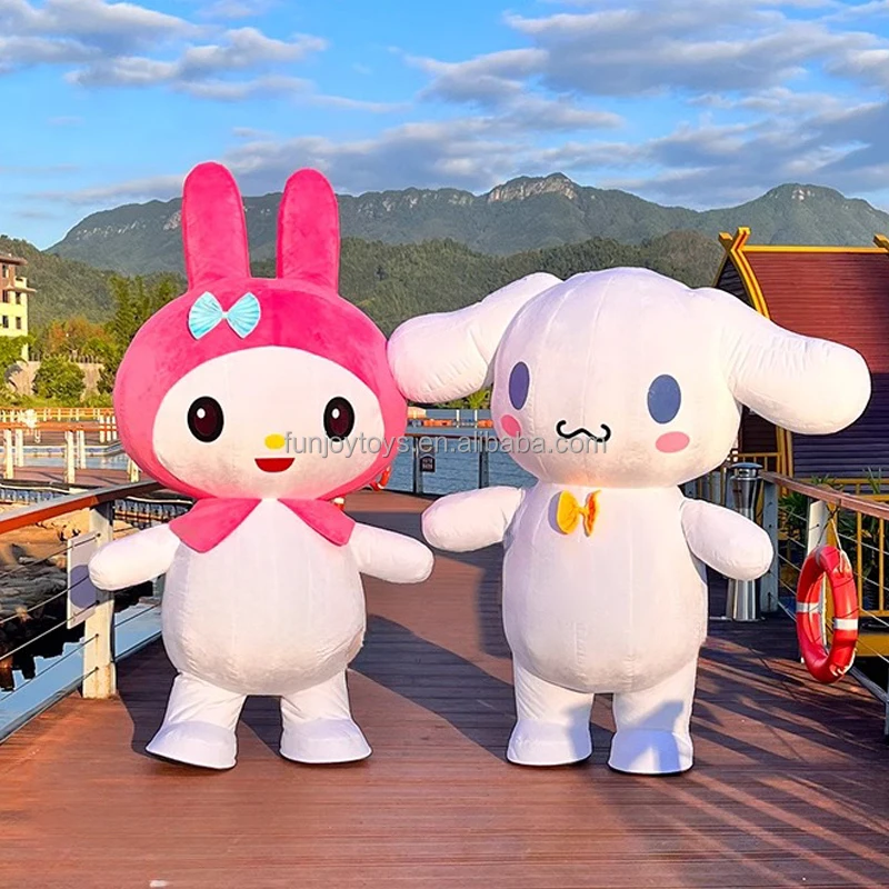 Giant Kuromi Melody Inflatable Mascot Costume Cat Inflatable Suit Cartoon Characters Anime Cosplay Dress Advertising Carnival