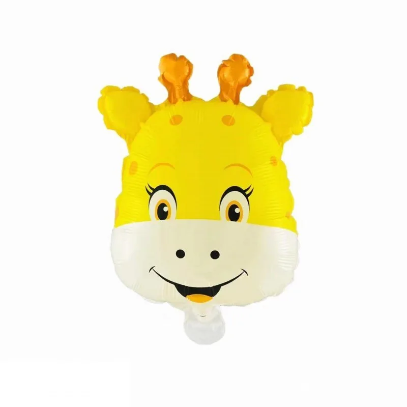 12 Inch Cartoon Jungle Animal Head Series Aluminum Foil Balloon Baby Birthday Decoration Party Rabbit Fox Panda Dog Balloon