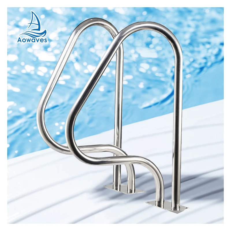 High Quality Stainless Steel Step Pool Ladder Silver Safety Pool Steps With Handrail Swimming Pool Safety Floor Handrail