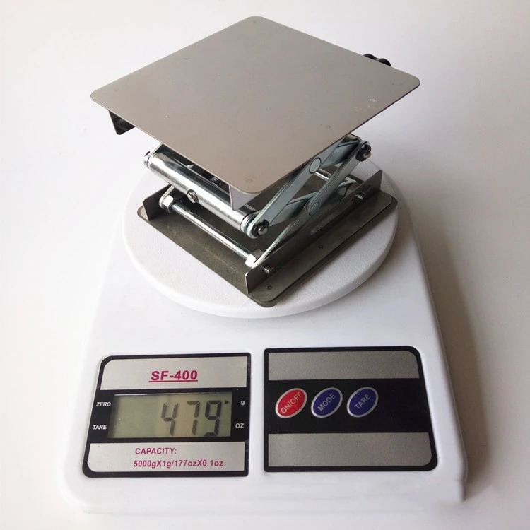 100*100mm Hand Lifting Stainless Steel Mini Vertical Lift Table Scissor  Laboratory Support Jack Platform