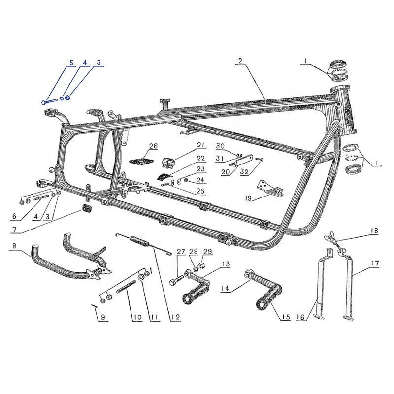 Frame Body Bolt Washer Hexagon Nut For CJK750 Ur.al Dne.pr M72 R71 R66 M1 Oldtimer Sidecar 750CC Motorcycle Frame Bolt Assembly