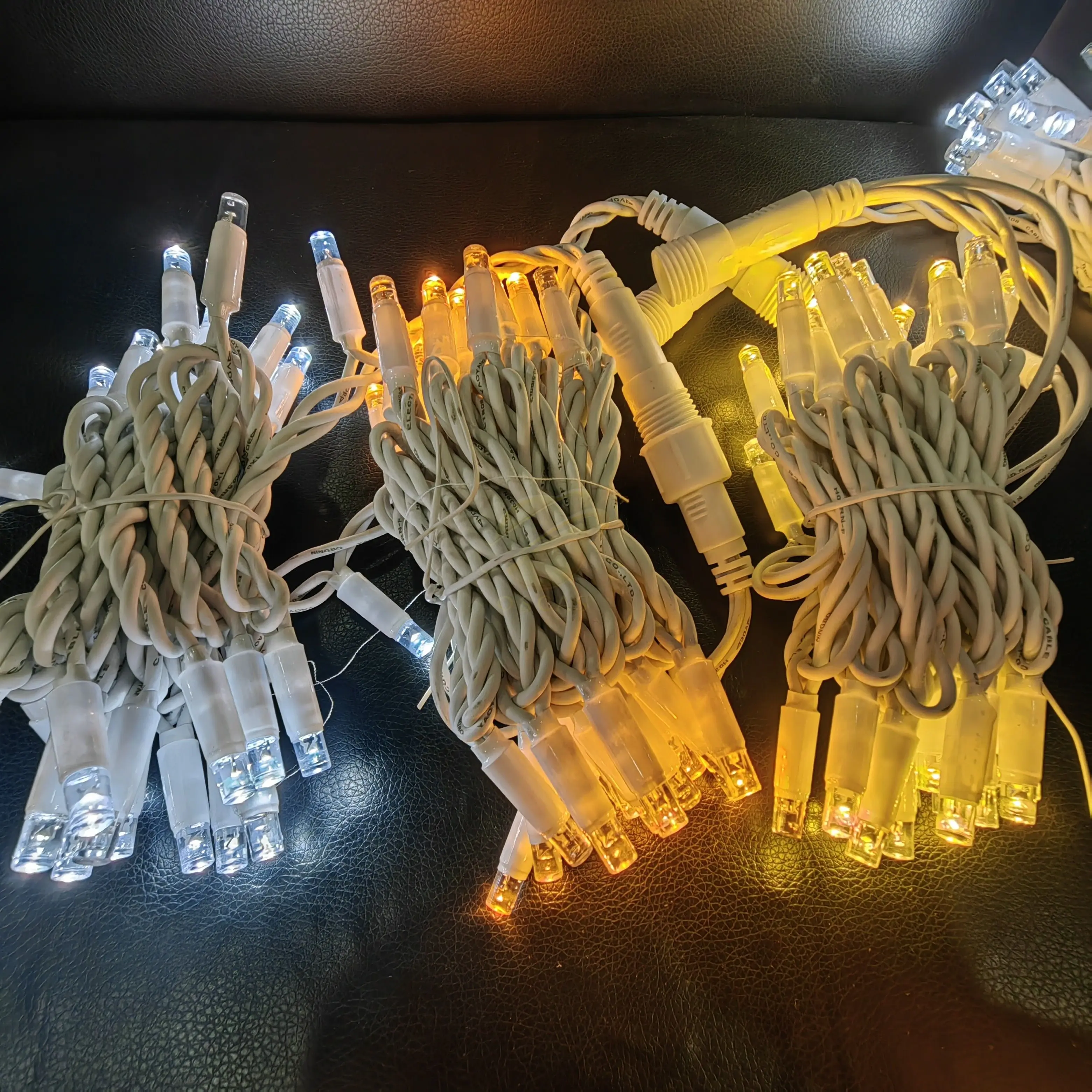 waterproof solar LED lights rubber cable LED Flashing String light for outdoor christmas decoration