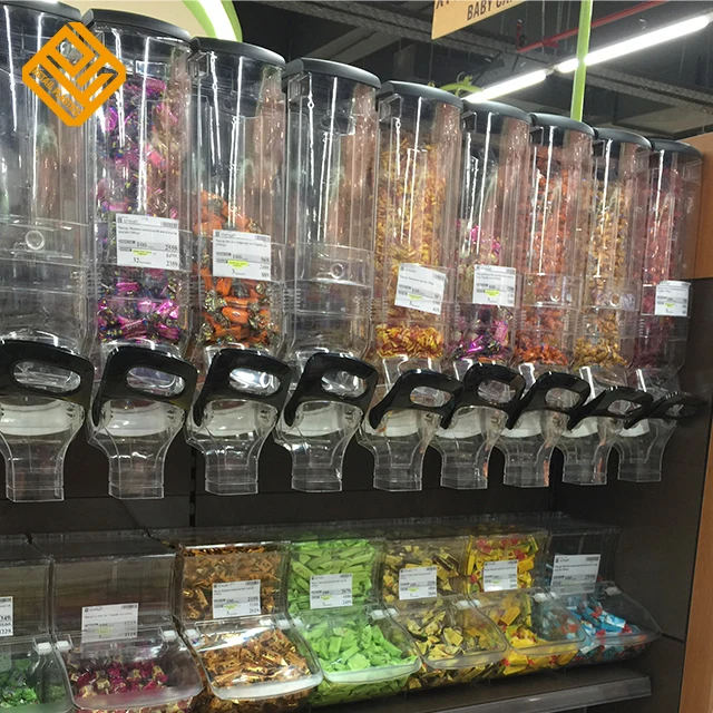 Candy Bins Gravity Dry Food Dispenser supermarket gravity box