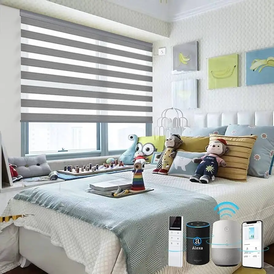 Zigbee Smart Control Dooya беспроводные моторные традиционные комнатные затемняющие жалюзи с двойным оттенком зебры