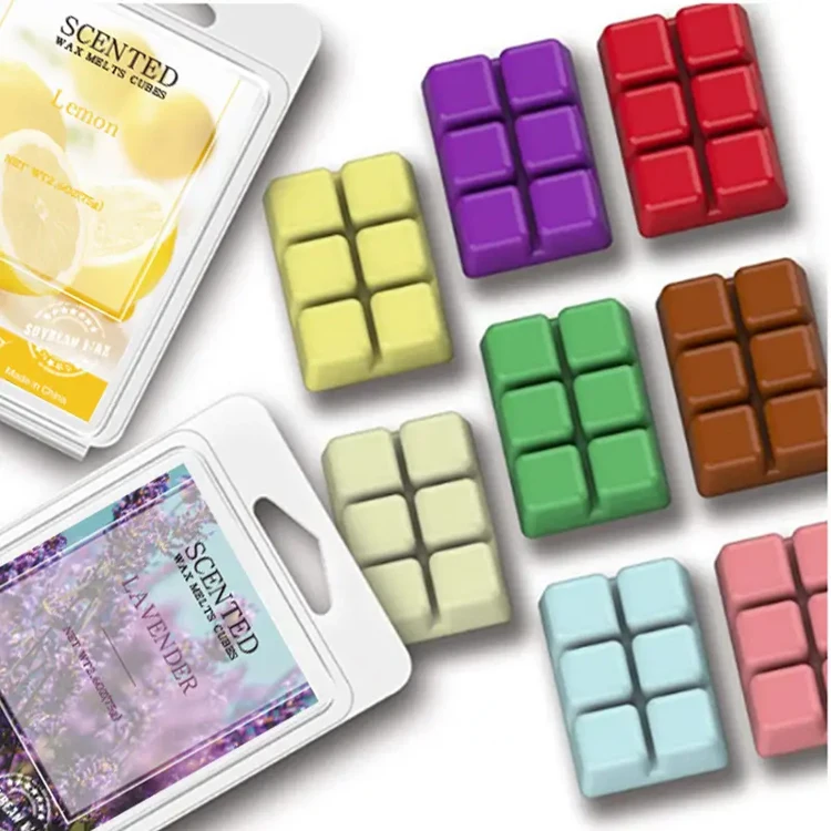 Custom luxury private label scented wax melts modern christmas unique cube shapes bulk fragrance soya wax melts
