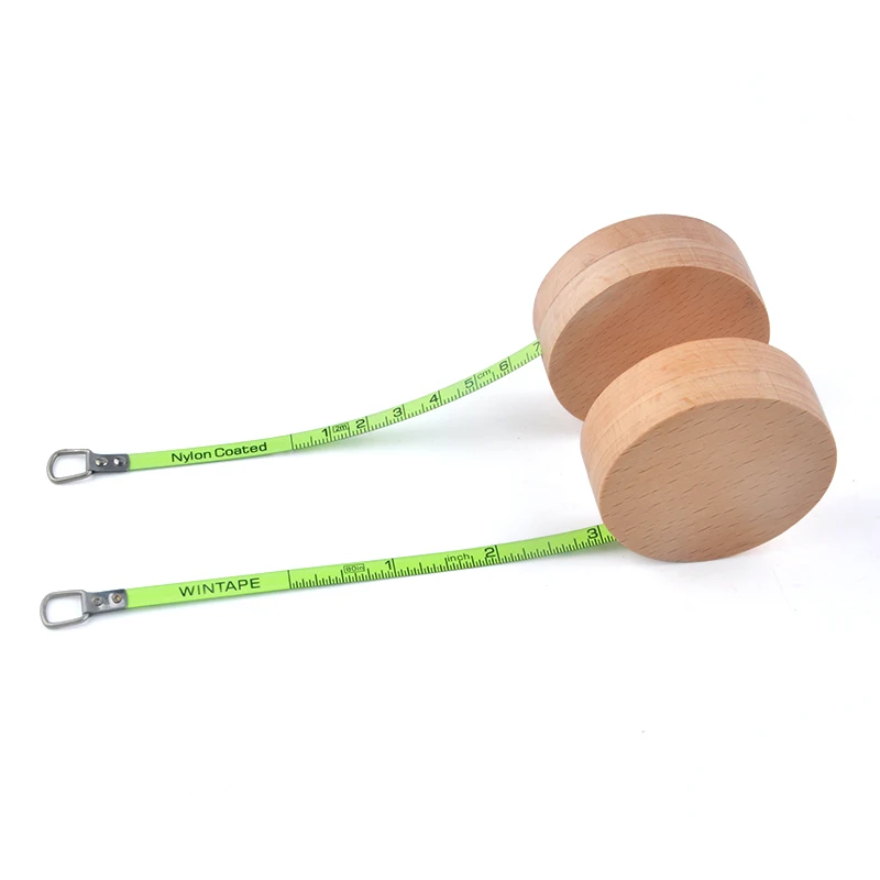 Wintape Custom Round Wood Mini Steel Tape Measure