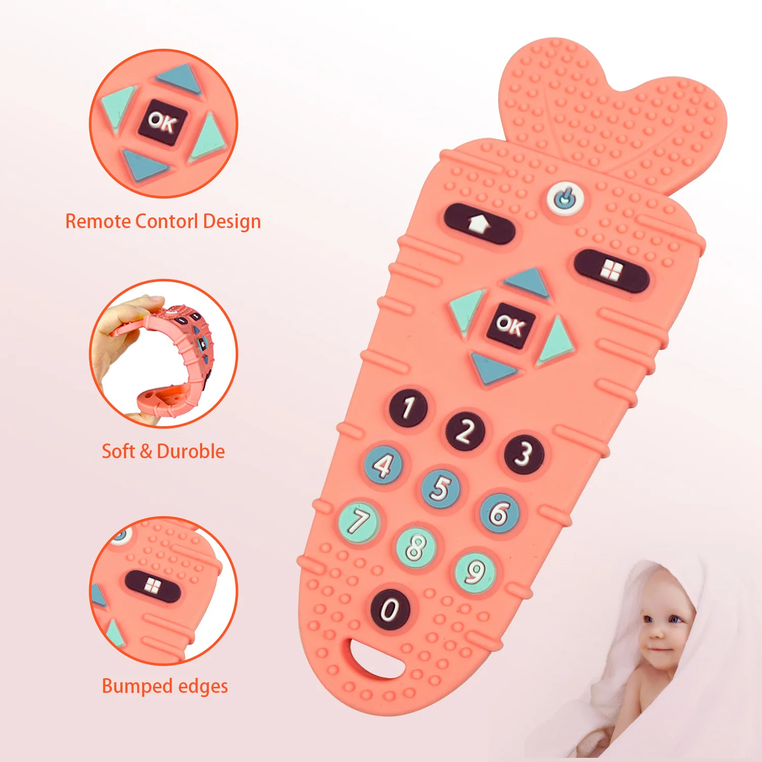 Silicone Remote Control Shape Teethers Babies Chew Toys  Anti-eating Hand Grinding Chewing Toy