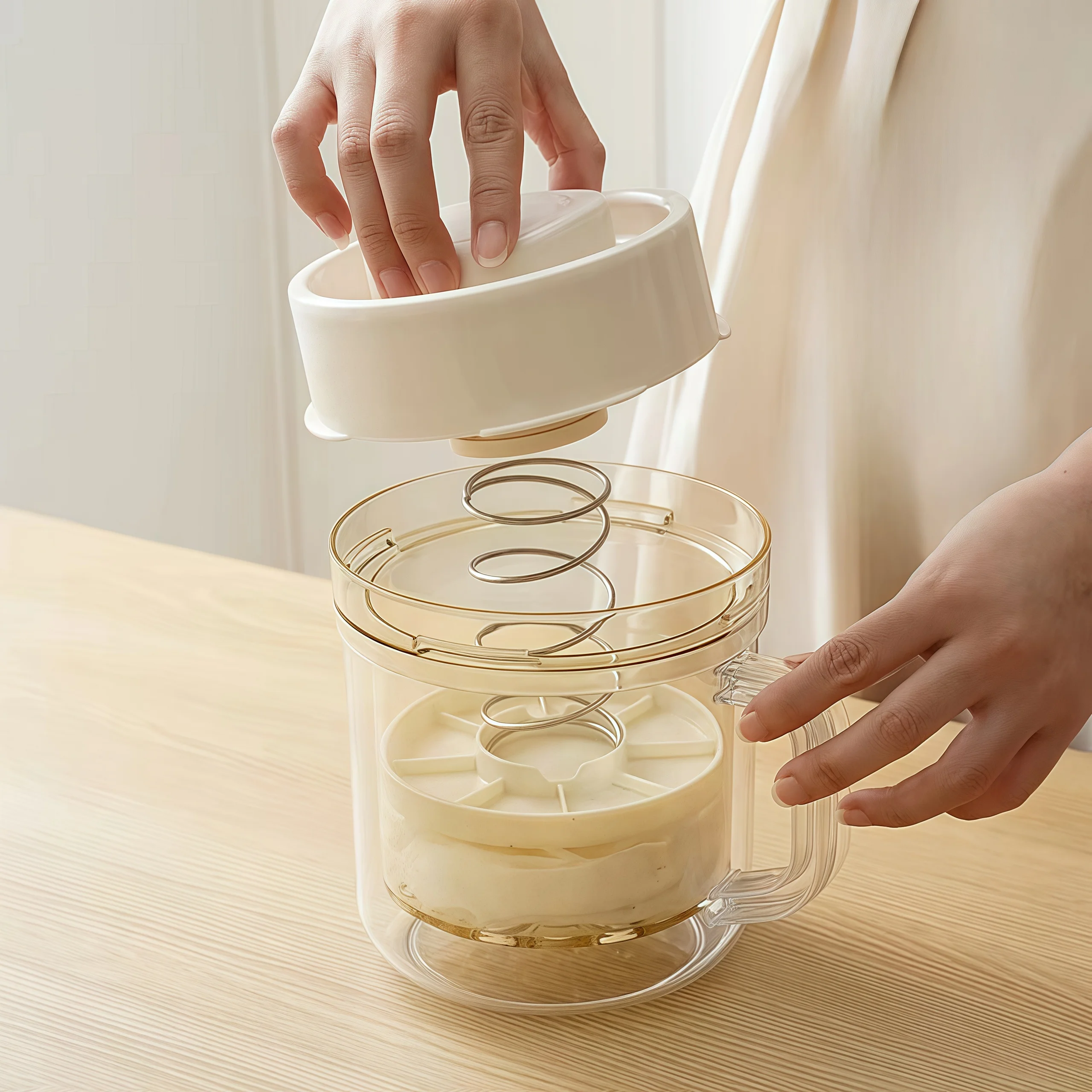 Yogurt filter Solid yogurt machine Moisture whey separator Kitchen household circular multi-purpose crisper portable