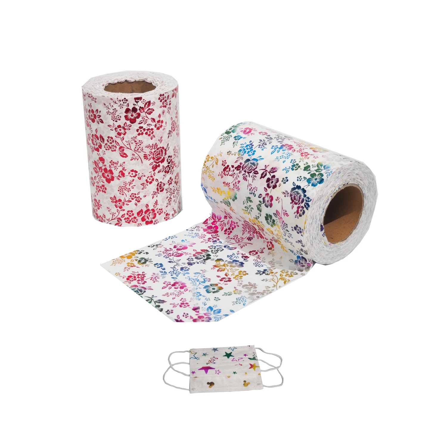 Disposable Raw Material Printed PP Non Woven Fabric with Various New Design multi color silver printing 20/30/40/50gsm