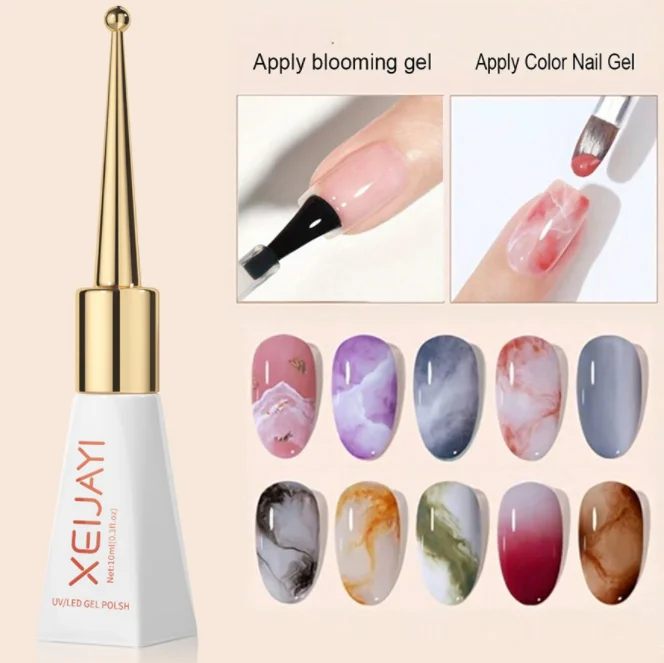 10ml Nail Blossom UV Gel Water Flower Marble Ink Liquid Blooming Gel Polish For Nail Art