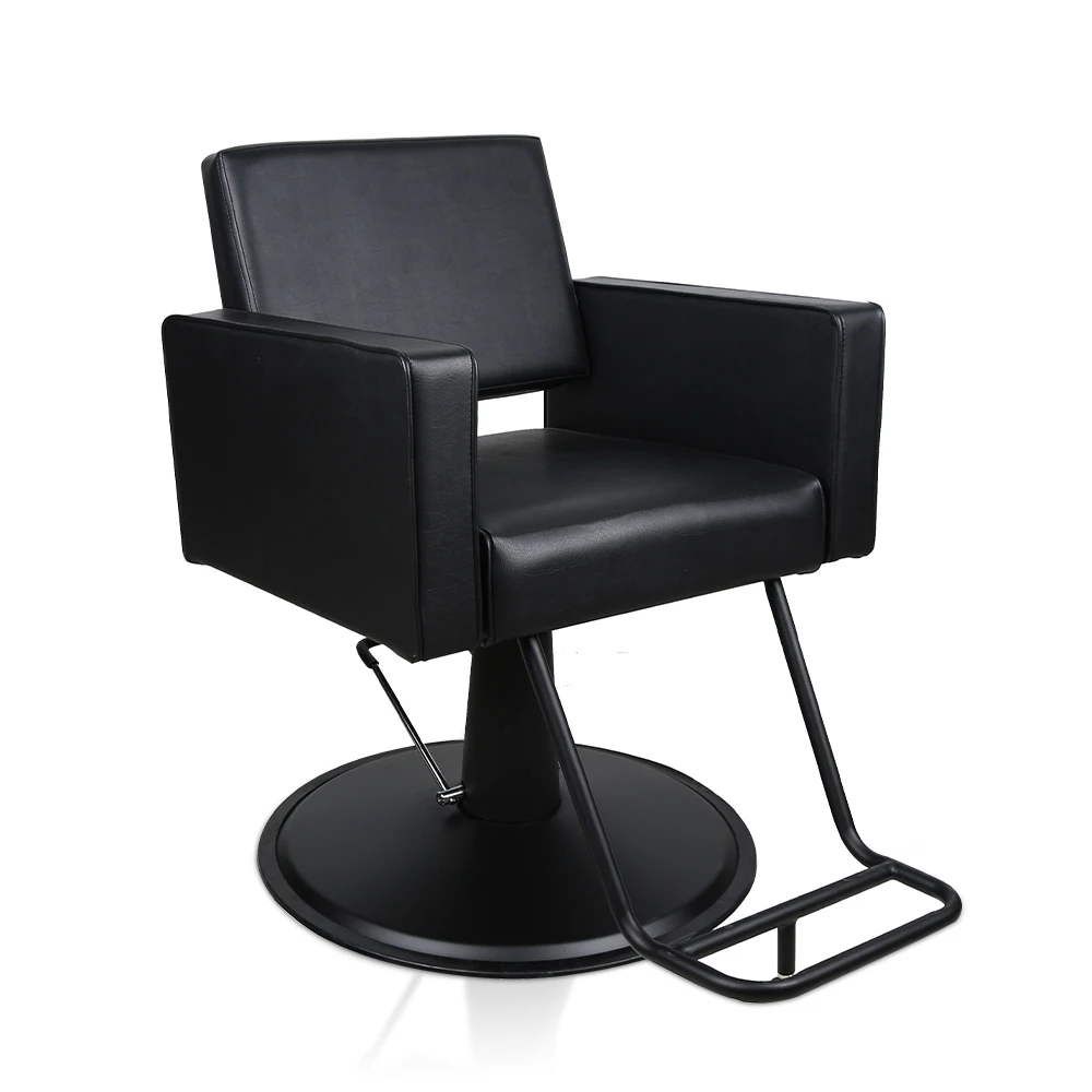 Black square adjustable beauty salon hair cutting hairdressing styling chair