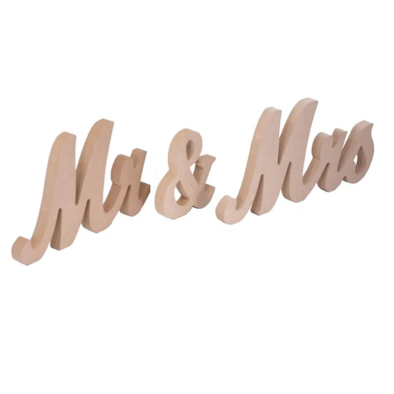 Mr & Mrs Sign Letters Wooden Mr and Mrs Letters for Party Wedding Table Decoration Photo Props