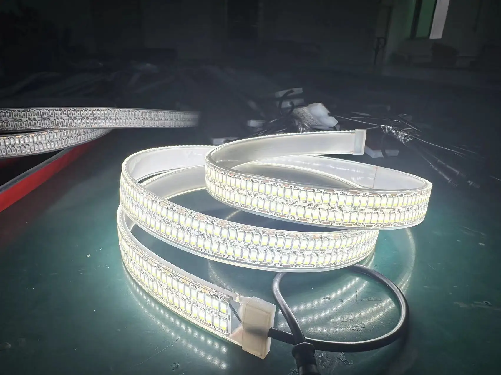 USA Clients Custom Double Row Pure White Wheel Lights 12V IP68 Waterproof 2 5 Rows 5730 Led Strip Wheel Lights For Car Truck