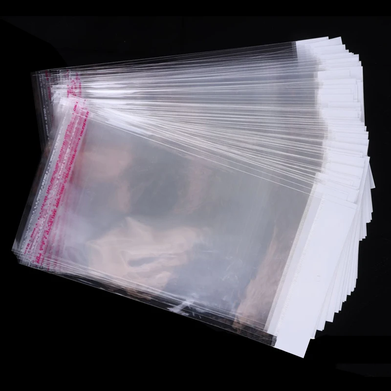 Spot Goods Transparent Cello Bags Large Various Sizes Clear Self Sealing Adhesive Plastic Poly Opp Cellophane Bag
