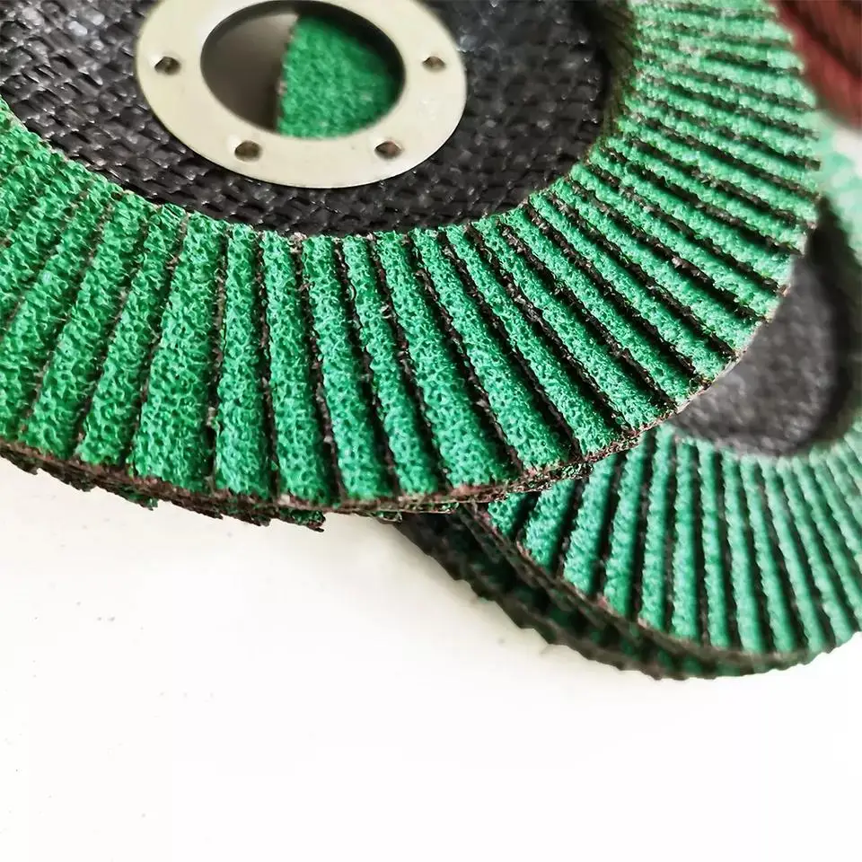 4.5 Inch115x22.2mm Premium high density blue abrasive tools mesh cover flexible flap disc grinding wheel