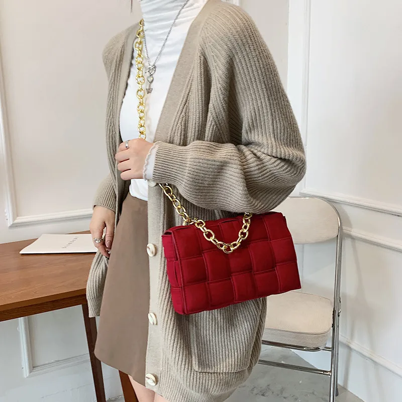 brand New woven deerskin velvet small square designer hand bags ladies handbags women bags