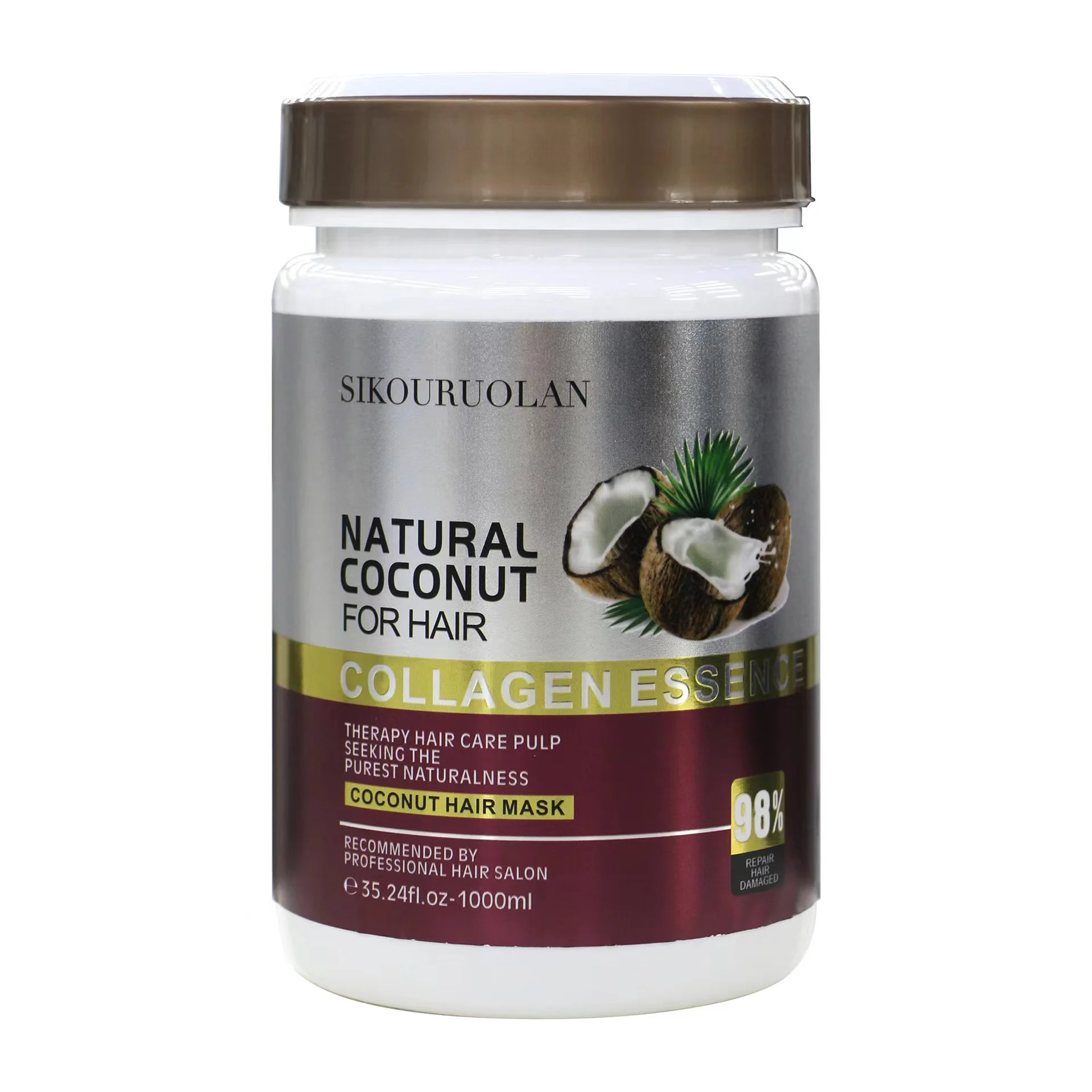 Coconut Oil Hair Treatment Mask Curly Hair Lofting Cream Repairs Damage Root Nourish Keratin Hair Care