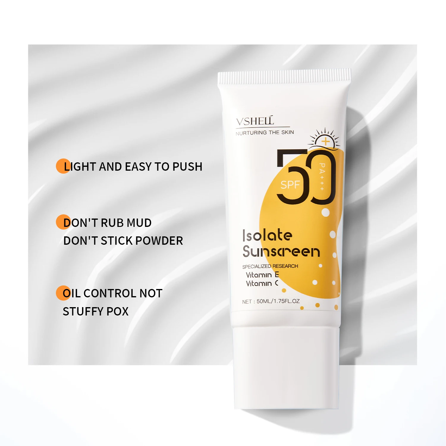 50Ml Spf 50 Sunscreen Lotion With Broad Spectrum Protection With Hyaluronic Acid For Soothing Non-Greasy Protection