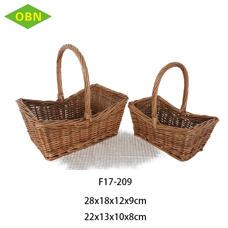 Wholesale cheap handmade handle decorative Oval wicker bakery baskets