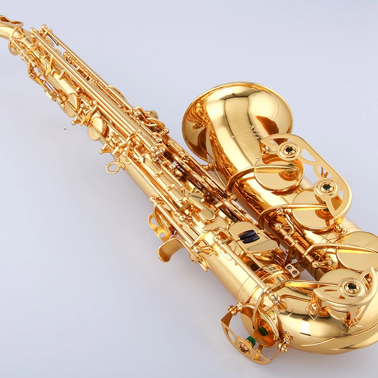 High F# Eb Key Golden Lacquer Surface Musical Instrument Alto Saxophone