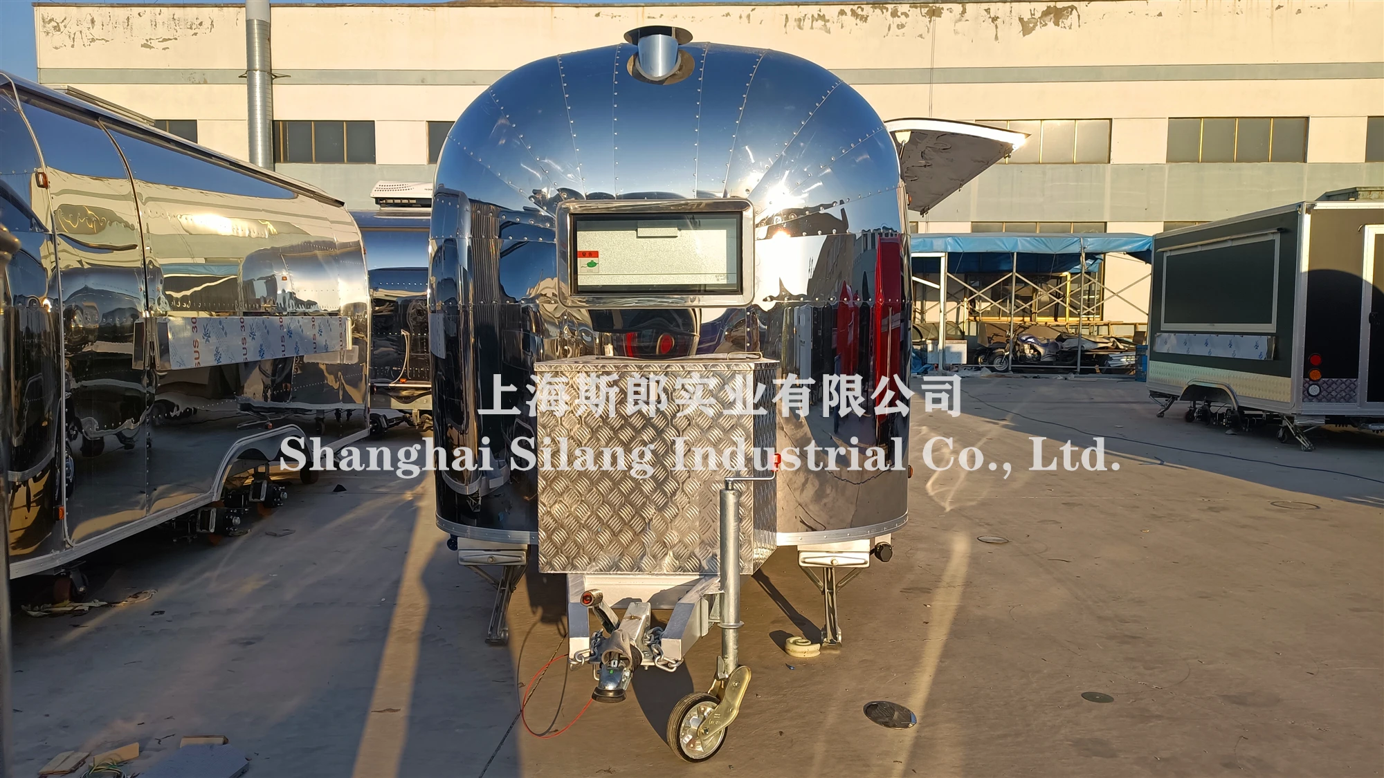 European standard food truck with pizza oven, Mobile kitchen van trailer full of equipment,  camping food trailer